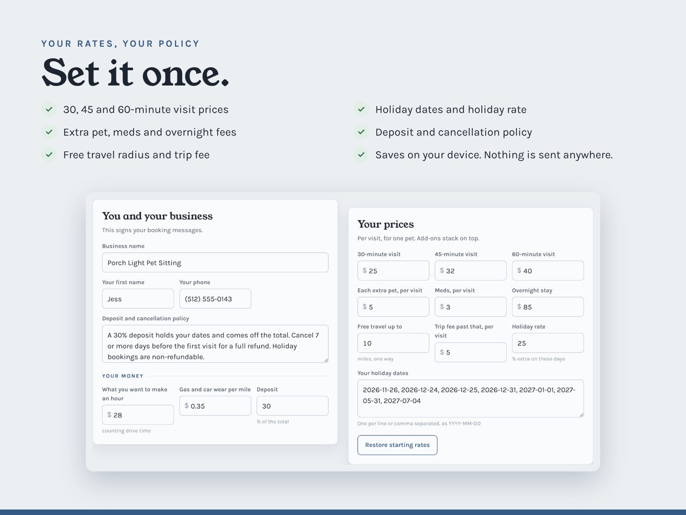 SitterSheet screen 4